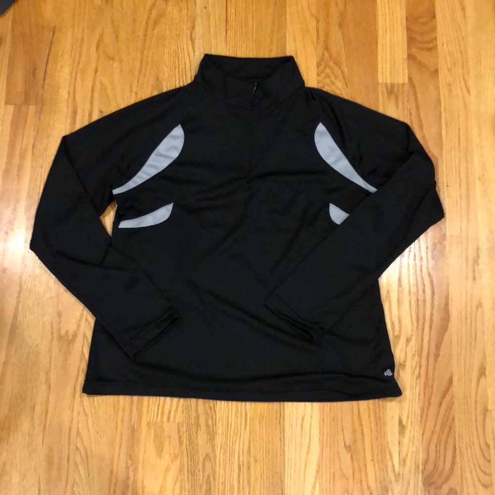 Warm Black and Grey Sweatshirt with Zipper Detail